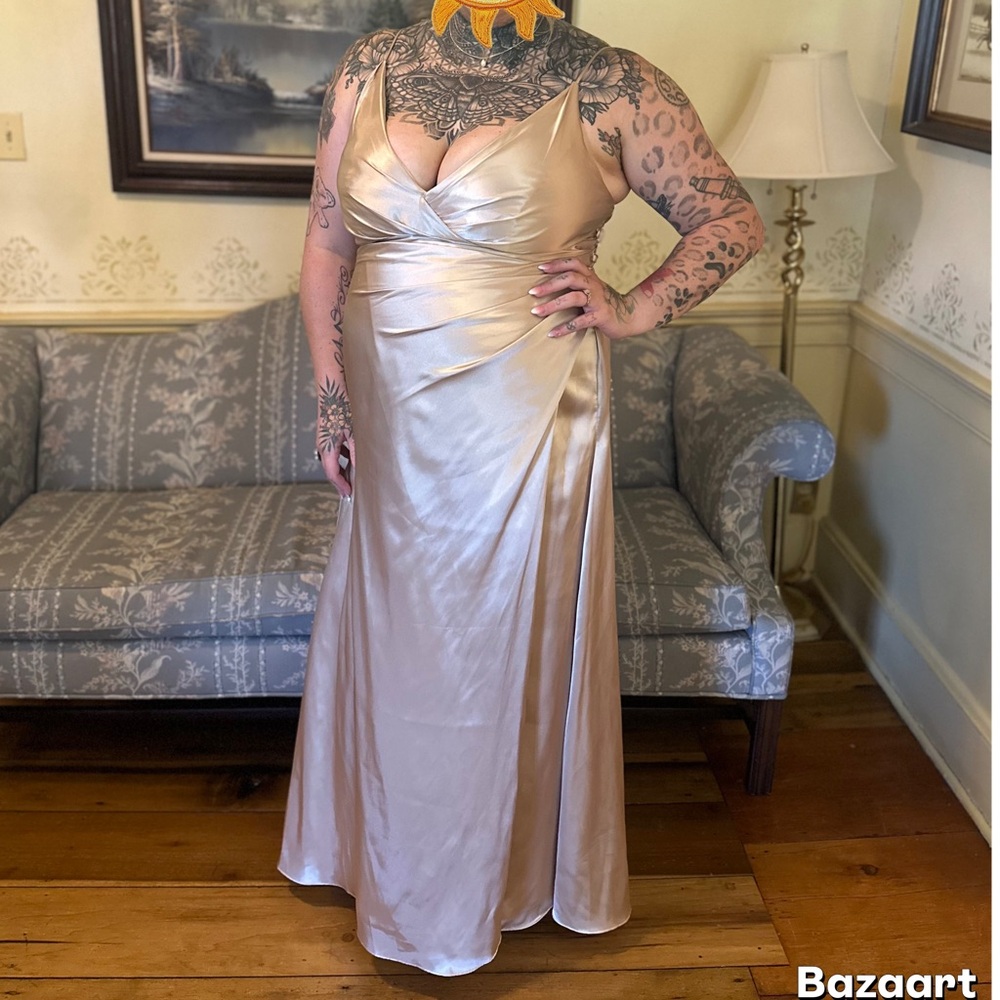 Elegant Gold Evening Gown